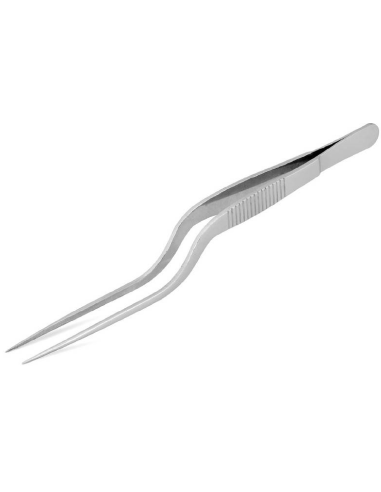 Curved chef tongs - Stainless steel - Length 16 cm