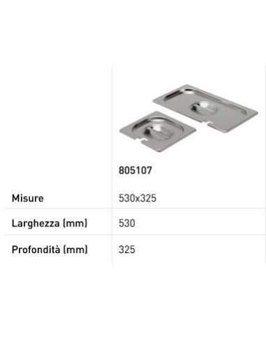 Coperchio per teglie GN 1/6 - Con scanso per...