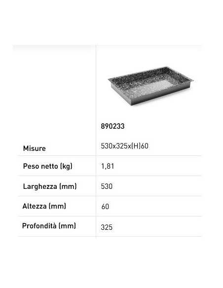 Gastronorm pan GN 1/1 - Enamelled - Various heights - mm 530 x 325
