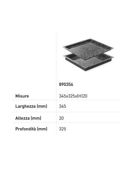 Teglia Gastronorm GN 2/3 - Smaltata - Altezze varie - mm 345 x 325