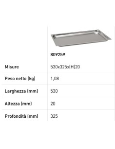 Teglia Gastronorm GN 1/1 - Profi Line - Altezze varie -... 2