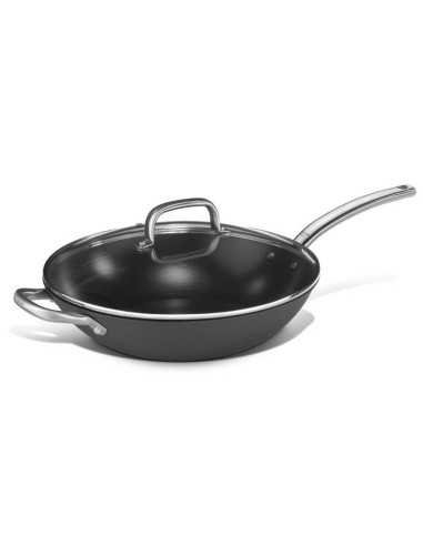 Iron wok - Non-stick - Glass lid - Dimensions...