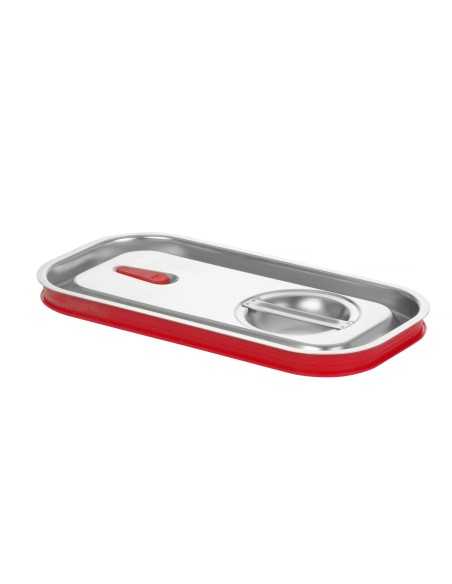 Lid for GN 1/3 trays - Budget Line - With silicone edge - Stainless steel - mm 325 x 176