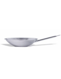 Sartén - Acero - Para wok - Fondo plano - Dimensiones ø36cm