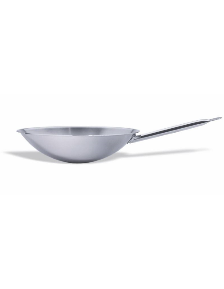 Frying pan - Steel - For wok - Round bottom - Dimensions ø36cm