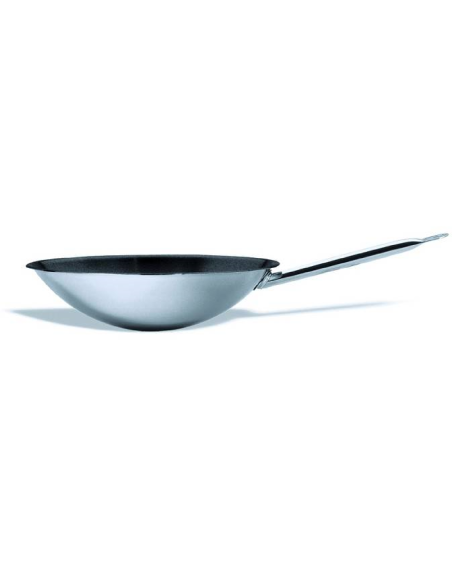Frying pan - Steel - Non-stick - For wok - Round bottom - Dimensions ø36cm