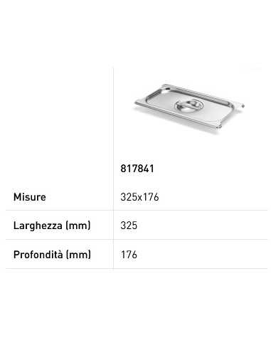 Coperchio per teglie GN 1/3 - Con incavi per le...