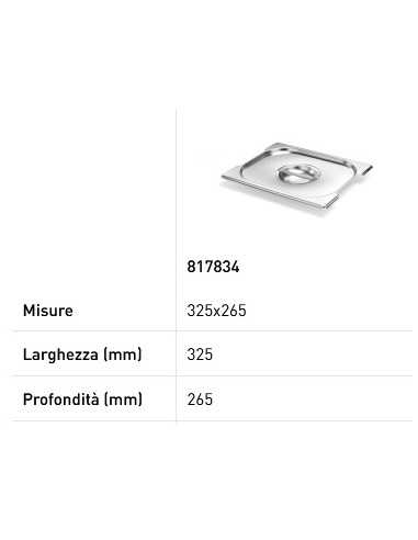 Coperchio per teglie GN 1/2 - Con incavi per le...