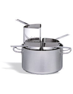 Casserole - Stainless steel - With 4 colanders - Capacity...