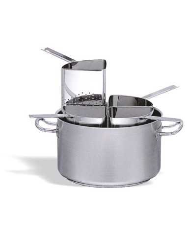 Casseruola - Acciaio inox - Con 4 colapasta -...