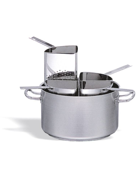 Casseruola - Acciaio inox - Con 4 colapasta - Capacità lt 31.4 - Dimensioni cm ø 40 x 25 h