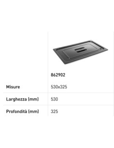 Tapa para bandejas GN 1/1 - En policarbonato negro - mm... 2
