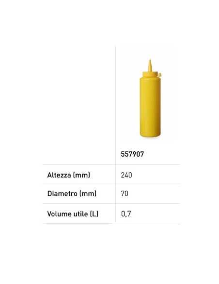 Dosing bottles - Capacity 0.7 Lt. - Color Yellow - mm Ø 70 x 240