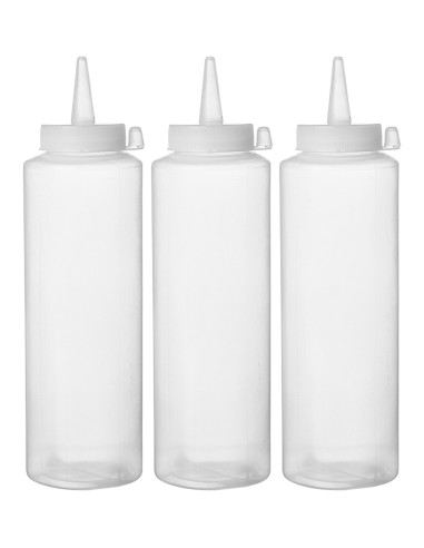Tris of dosing bottles - Capacity 0.7 - Transparent - mm Ø 70 x 240