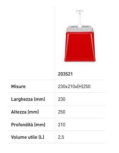 Dosatore da 2.5 litri con dosaggio 20 ml colore rosso