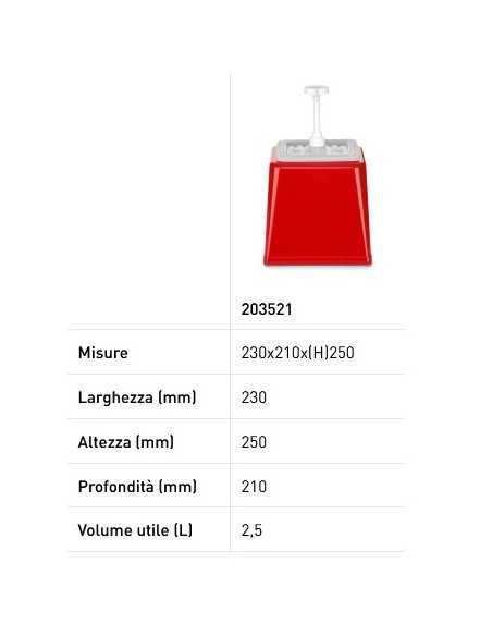 Dispensador de 2,5 litros con dosificación de 20 ml color rojo