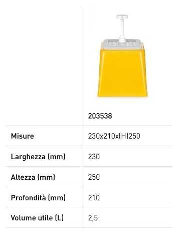 Dispenser for sauces with pump - Yellow -...
