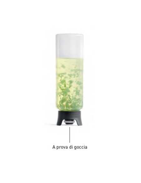 Frasco dosificador para salsas - Antigoteo - Transparente - Tapón dosificador especial - mm Ø 50 x 160h
