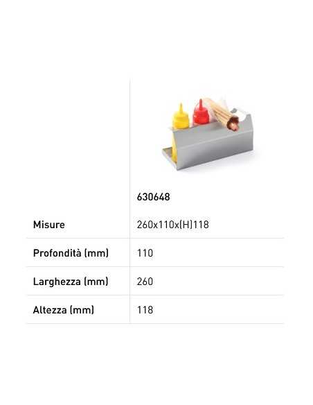 Hot-dog stand - mm 260 x 110 x 118h