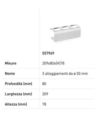 Dispenser support - For Ø mm 50 dispensers - 3...