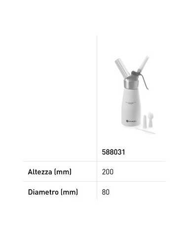 Kitchen Line cream siphon - Capacity Lt. 0.25 -...