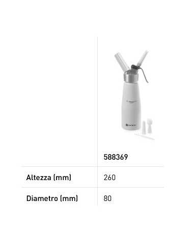 Kitchen Line cream siphon - Capacity Lt. 0.5 -...