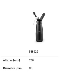 Kitchen Line cream siphon - Capacity Lt. 0.5 - In black... 2