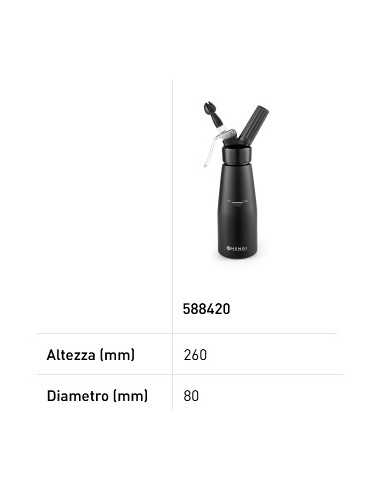 Sifone per panna Kitchen Line - Capacità Lt....