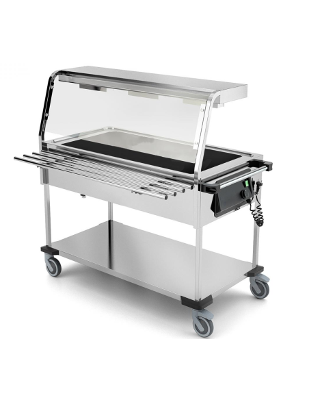 Carro térmico - Lámparas halógenas - Capacidad 3 x GN 1/1 h 20 cm - cm 130,3 x 66,5 x 129,9 h