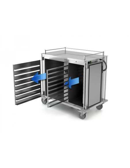Thermal trolley - Double compartment - Capacity 10 x GN 1/1 + 8 x GN 2/1 - cm 128.8 x 77.3 x 123.7 h