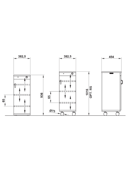 Hot cabinet - Plate warmer - Stainless steel - Capacity 60 plates x Ø 32 cm - cm 38.25 x 45.4 x 93.6 h