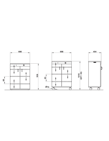Armadio caldo - Scaldapiatti - Acciaio inox -...