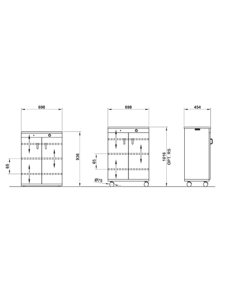 Armadio caldo - Scaldapiatti - Acciaio inox - Capacità 120 piatti x Ø 32 cm - cm 69.8 x 45.4 x 93.6 h