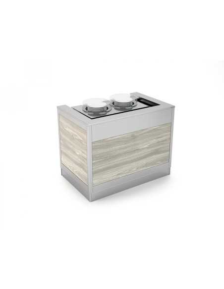 Plate distribution trolley - Neutral - Capacity 100/120 plates x Ø 28/32 cm - cm 113 x 53 x 106 h