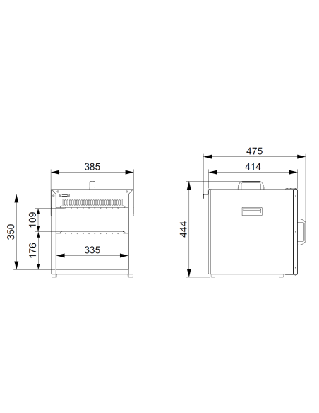 Box refrigerato - Per servizio in camera - Capacità n. 2 piatti Ø 32 cm - cm 38.5 x 43.8 x 44.4 h