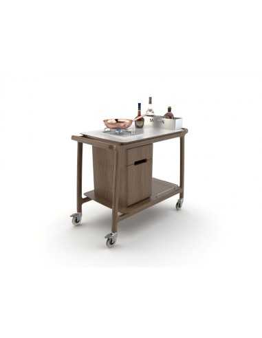 Flambé trolley - Solid wood - Single fire...