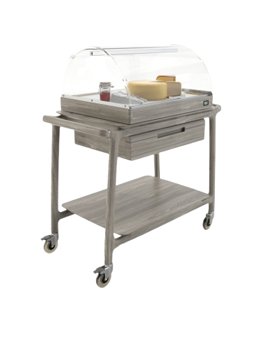 Carrello con vetrina refrigerata - Legno...