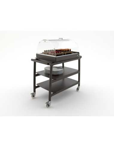 Carrello con vetrina refrigerata - Legno...