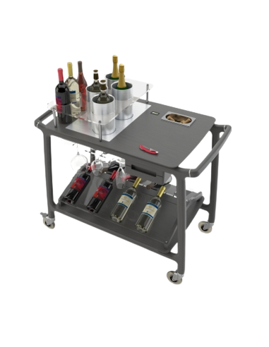 Wine trolley - Solid wood - N.3 glacettes -...