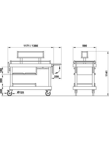 Service trolley - Ideal for liqueurs - Central...