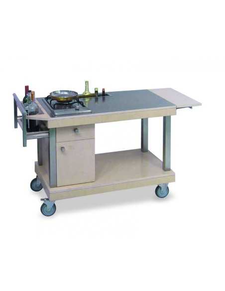 Flambé trolley - Solid wood - N.1 fire - Dimensions cm 150.3 x 59 x 87.5 h