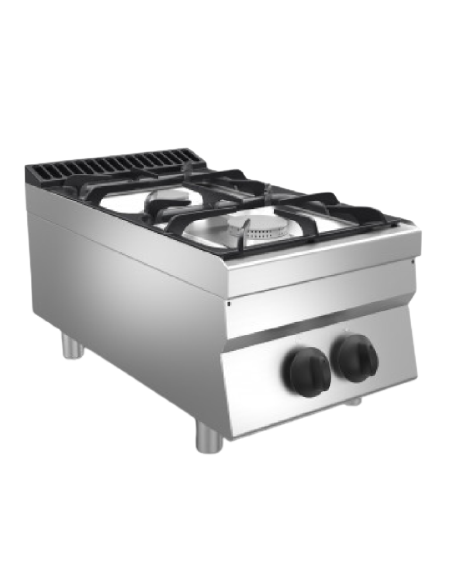 Cocina de gas - Encimera - N.2 quemadores - Energía quemadores 1 x 7,7 kw + 1 x 5,7 kw - cm 40 x 70 x 29,5 h