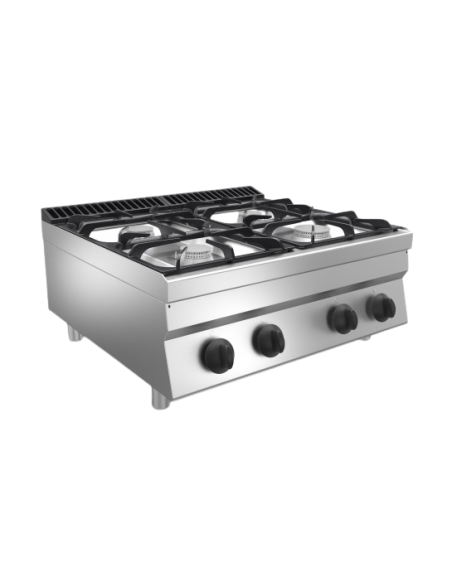 Cucina a gas - Da banco - 4 fuochi - Potenza bruciatori 4 x 7.7 kw- cm 80 x 70 x 29.5 h