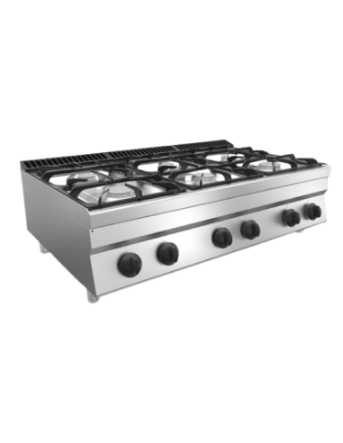Cocina de gas - Encimera - 6 quemadores -...