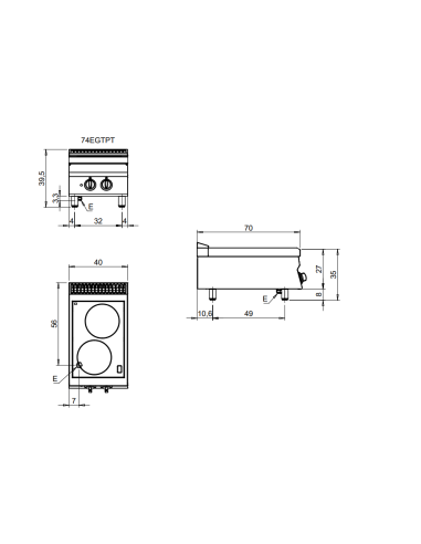 Glass-ceramic kitchen - N.2 cooking areas -...
