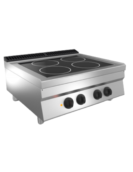Glass-ceramic kitchen - N.4 cooking areas - Power 10 kw - Triphase - cm 80 x 70 x 29.5 h