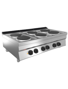 Cucina elettrica - Da banco - N. 6 piastre - Potenza 15.6...