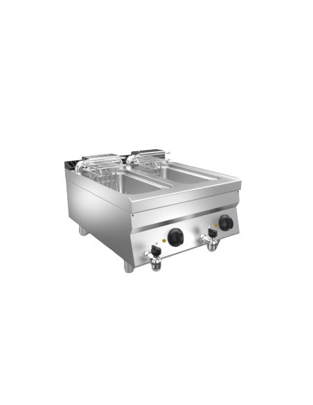 Electric fryer - Tank capacity 10+10 l - Three-phase - Dimensions 60 x 70 x 29.5 h cm