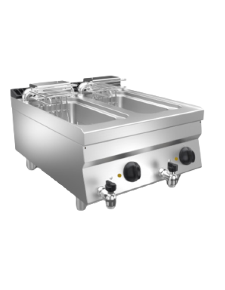 Electric fryer - Tank capacity 10+10 l - Three-phase - Dimensions 60 x 70 x 29.5 h cm