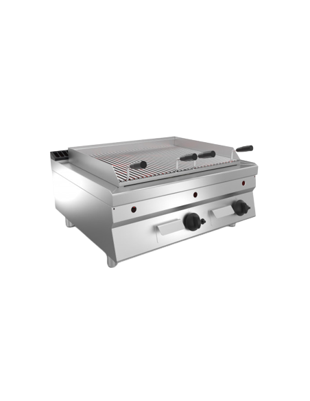 Parrilla de piedra de lava - Alimentación gas - Dimensiones cm 80 x 70 x 29.5 h